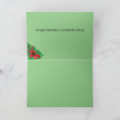 Gevouwen kerstboom met feestdag Kaart Poinsettia (Binnen)