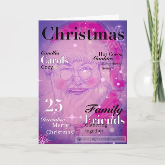 Gevouwen kerstkaart bedankkaart (Voorkant)