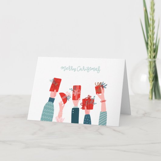 Gevouwen kerstkaart bedankkaart (Voorkant)