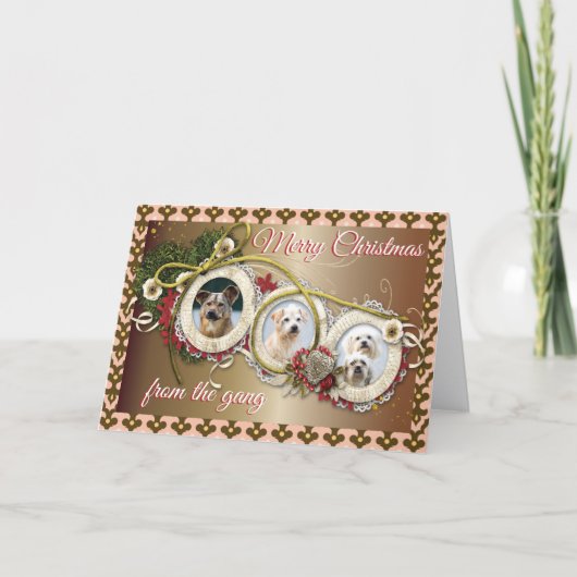 Gevouwen kerstkaart voor het Hondenliefhebber Kaart (Voorkant)