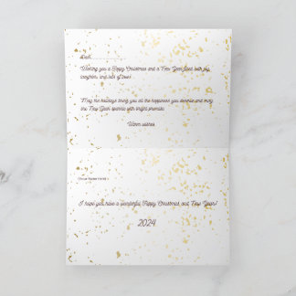 Gevouwen Kerstmis & Nieuwjaar wenskaart 2023-24 Bedankkaart