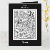 Gevouwen Kleurstof Wenskaart Bloemen Kaart (Gele Bloem)