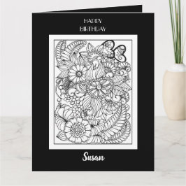 Gevouwen Kleurstof Wenskaart Bloemen Kaart