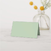 Gevouwen Licht Wijze Groene Bloemen Elegante Huwel Plaatskaartje (Achterkant)