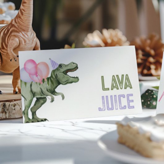 Gevouwen Meisje Dinosaur Food Tent Kaarten