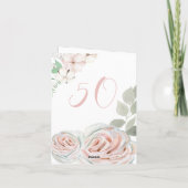 Gevouwen Mijlpaal Verjaardag bord roze kaart (Achterkant)