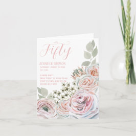 Gevouwen Mijlpaal Verjaardag bord roze kaart