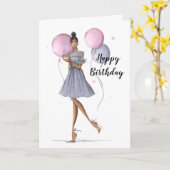 Gevouwen Mode Geïllustreerde Verjaardag Kaart (Gele Bloem)