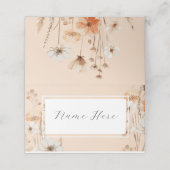 Gevouwen naam Kaarten Bruiloft Boho Florals Plaatskaartje (Buitenkant ongevouwen)