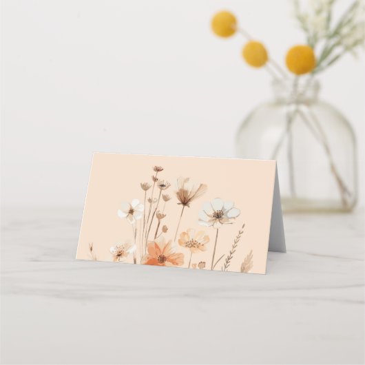 Gevouwen naam Kaarten Bruiloft Boho Florals Plaatskaartje (Achterkant)