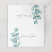 Gevouwen naam Kaarten bruiloft Eucalyptus bladeren Plaatskaartje (Buitenkant ongevouwen)