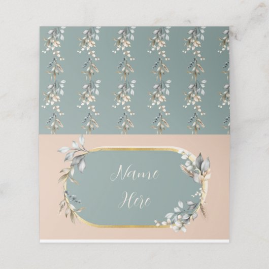 Gevouwen Naam Kaarten Bruiloft Romantische Neutral Plaatskaartje (Buitenkant ongevouwen)