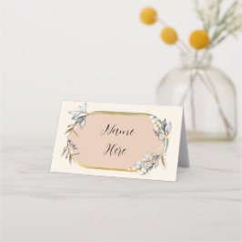Gevouwen Naam Kaarten Bruiloft Romantische Neutral Plaatskaartje