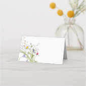 Gevouwen Naam Kaarten Bruiloft Wildflower Daisy Plaatskaartje (Achterkant)