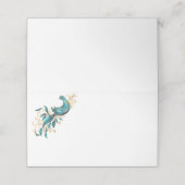 Gevouwen naam Plaats Card-Peacock Plaatskaartje (Buitenkant ongevouwen)
