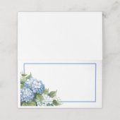 Gevouwen Naam Plaats Kaart-Blauw Hydrangeas Plaatskaartje (Buitenkant ongevouwen)