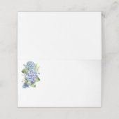 Gevouwen Naam Plaats Kaart-Blauw Hydrangeas Plaatskaartje (Buitenkant ongevouwen)
