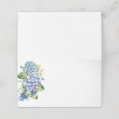 Gevouwen Naam Plaats Kaart-Blauw Hydrangeas Plaatskaartje (Buitenkant ongevouwen)