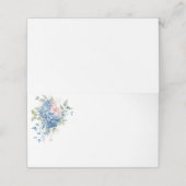 Gevouwen Naam Plaats Kaart-Blauw Hydrangeas Plaatskaartje (Buitenkant ongevouwen)