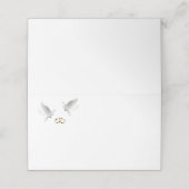 Gevouwen naam Plaats kaart-bruiloft duiven Plaatskaartje (Buitenkant ongevouwen)