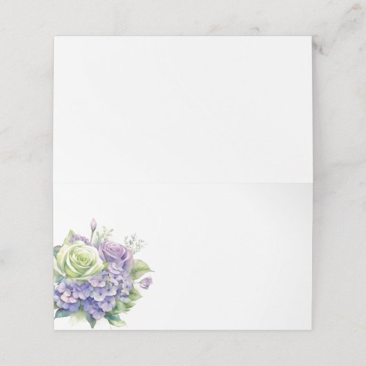 Gevouwen Naam Plaats Kaart Hydrangeas Plaatskaartje (Buitenkant ongevouwen)