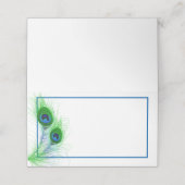 Gevouwen naam Plaats kaart-pauw veren Plaatskaartje (Buitenkant ongevouwen)