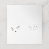 Gevouwen Naam Plaats Kaart-Trouwduiven-Aangepaste  Plaatskaartje (Buitenkant ongevouwen)