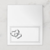 Gevouwen naam Plaats kaart-twee harten Plaatskaartje (Buitenkant ongevouwen)