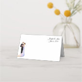 Gevouwen naam Plaats kaart-weddenschap Paars-Aange Plaatskaartje (Voorkant)