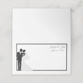 Gevouwen naam Plaats kaart-weddenschap Paars-Aange Plaatskaartje (Buitenkant ongevouwen)