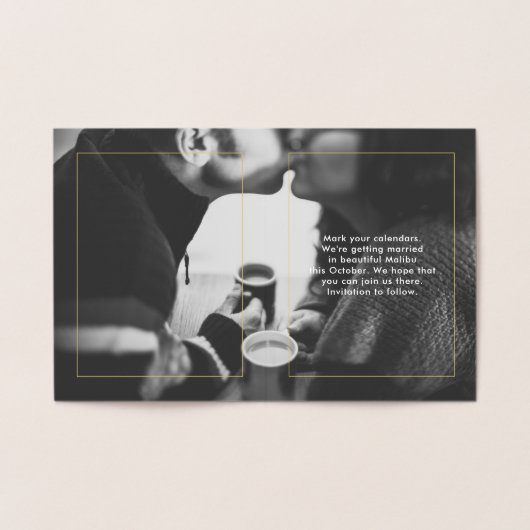 Gevouwen Opslaan Datum Folie Kaarten (Binnen)