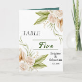 Gevouwen Pampas Weddeningtabelnummer (Voorkant)