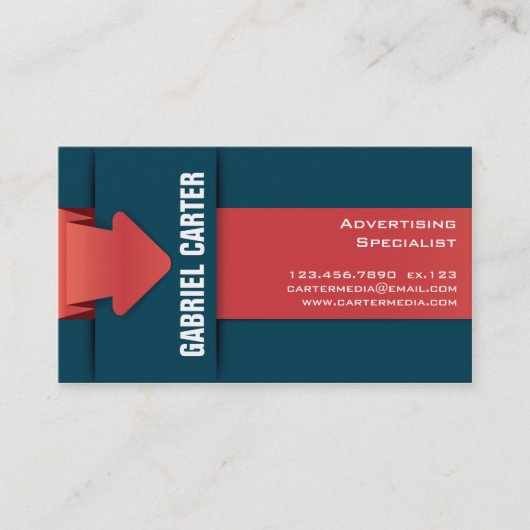 Gevouwen Pijl - Stijl 1 Visitekaartje (Voorkant)