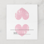 gevouwen plaatskaarten met vervaagd roze hart plaatskaartje (Buitenkant ongevouwen)