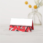 Gevouwen rode, zwarte, witte platte kaart plaatskaartje (Achterkant)