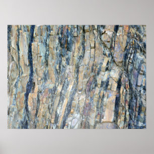 Gevouwen rots bij Olympic National Park Poster