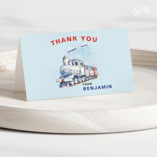 Gevouwen/schuine stand Verjaardag bedankje, Chugga Bedankkaart