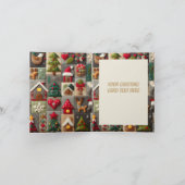 Gevouwen sneeuwman en slee kerst Kaart (Binnen)