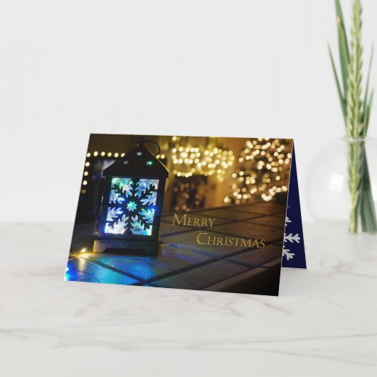 Gevouwen Snowflake-lichtkaart Kaart (Voorkant)