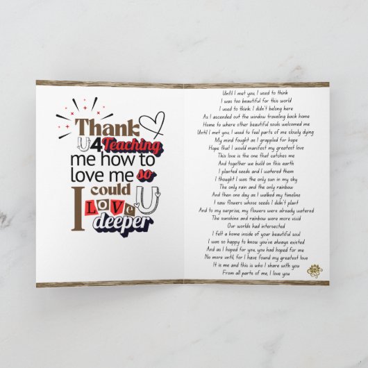 Gevouwen Soul Love Connection Poëzie Kaart 1 (Binnen)