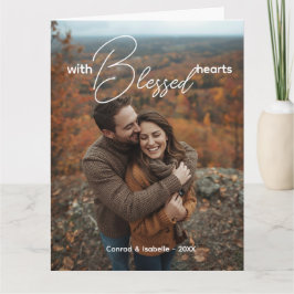 Gevouwen Thanksgiving Kaart, Elegant belettering C Bedankkaart