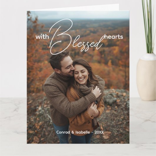 Gevouwen Thanksgiving Kaart, Elegant belettering C Bedankkaart (Voorkant)