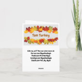 Gevouwen Thanksgiving Wenskaart Bedankkaart (Achterkant)