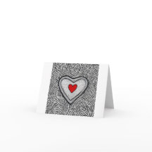 Gevouwen Uitnodiging doodle liefdeshart uitnodigen