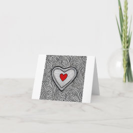 Gevouwen Uitnodiging doodle liefdeshart uitnodigen