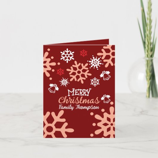 Gevouwen uitnodiging Vrolijk kerstfeest (Voorkant)