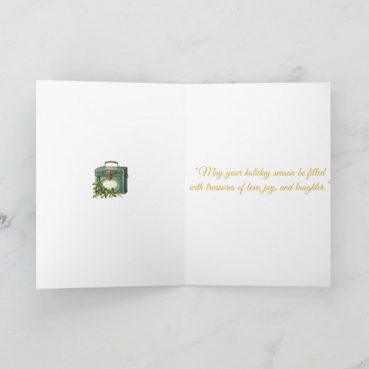 Gevouwen Vakantie Kaart-Victoriaans Christmas Sple Feestdagen Kaart (Binnen)