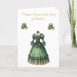 Gevouwen Vakantie Kaart-Victoriaans Xmas Splendor Feestdagen Kaart