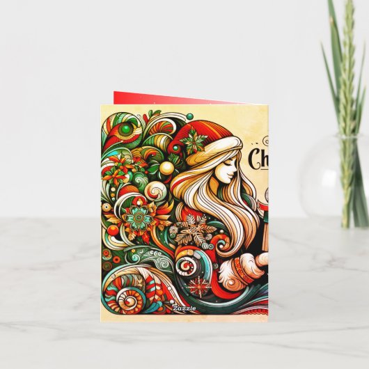 Gevouwen vakantiekaart feestdagen kaart (Achterkant)