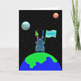 Gevouwen Verjaardag Kaart Alien plezier door Jo Af